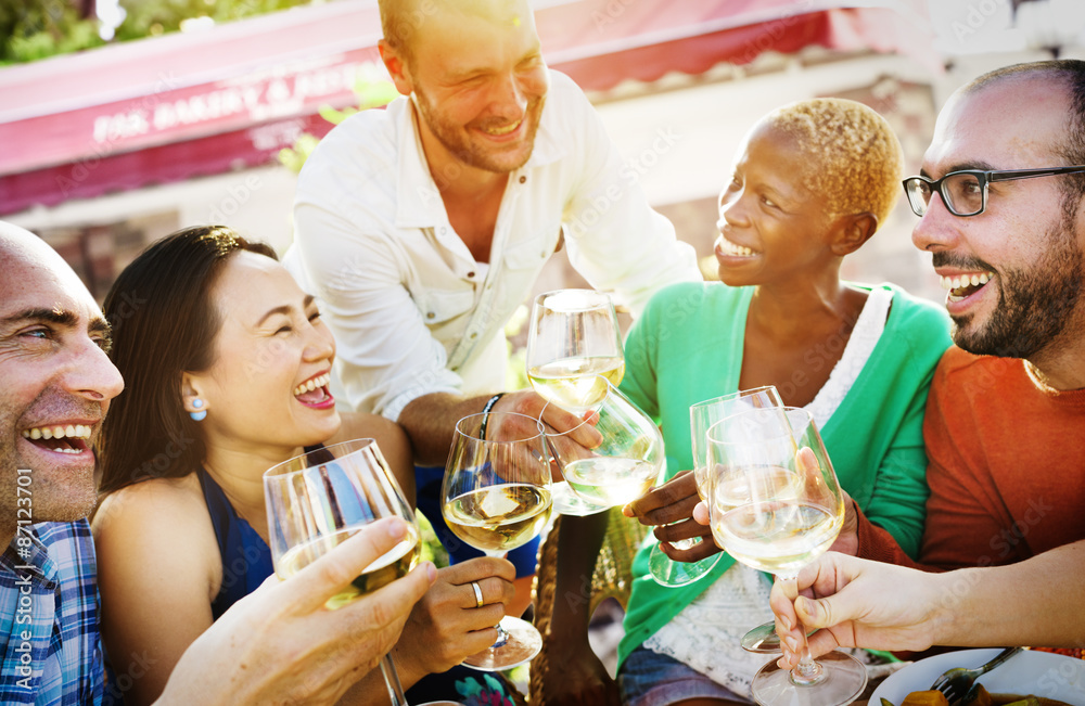 Diverse People Friends Hanging Out Drinking Concept Diverse People Friends Hanging Out Drinking Concept