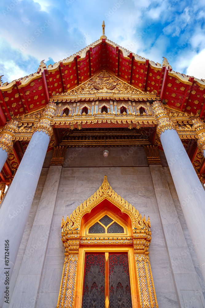 Bangkok, Thailand - January 9 2015: Benchamabophit Temple known