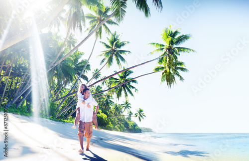 Couple Honeymoon Tropical Beach Romantic Concept