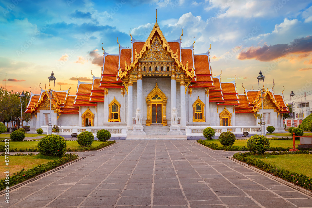 Wat Benchamabophit - the Marble Temple in Bangkok, Thailand Wat Benchamabophit - the Marble Temple in Bangkok, Thailand