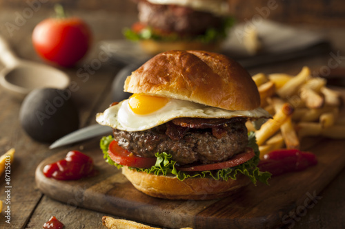 Homemmade Bacon Hamburger with Egg photo