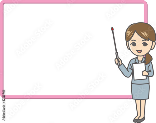 スーツの女性 ビジネス ホワイトボード