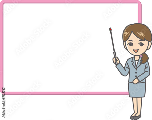 スーツの女性 ビジネス ホワイトボード