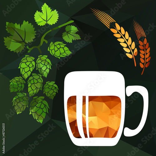 beer mug with hop