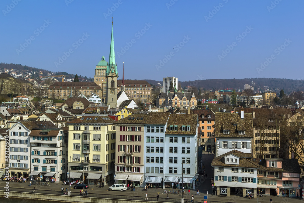 Naklejka premium view of Zurich, Switzerland