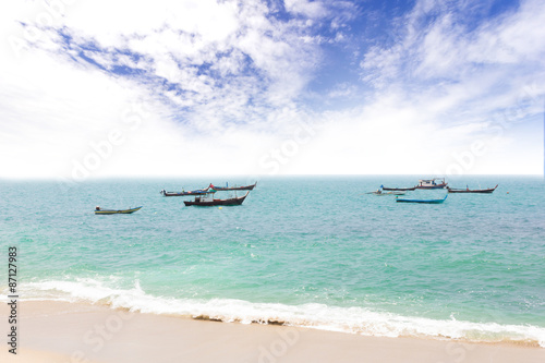 sand beach sea angler and  Boats in the summer season. Similan i