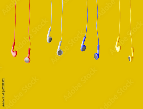 Obraz na płótnie audio, headphones colored