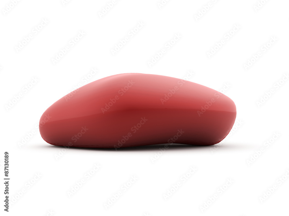 Red pebbles rendered isolated on white Red pebbles rendered isolated on white