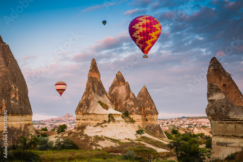 hot air balloon trip flying over Cappadocia