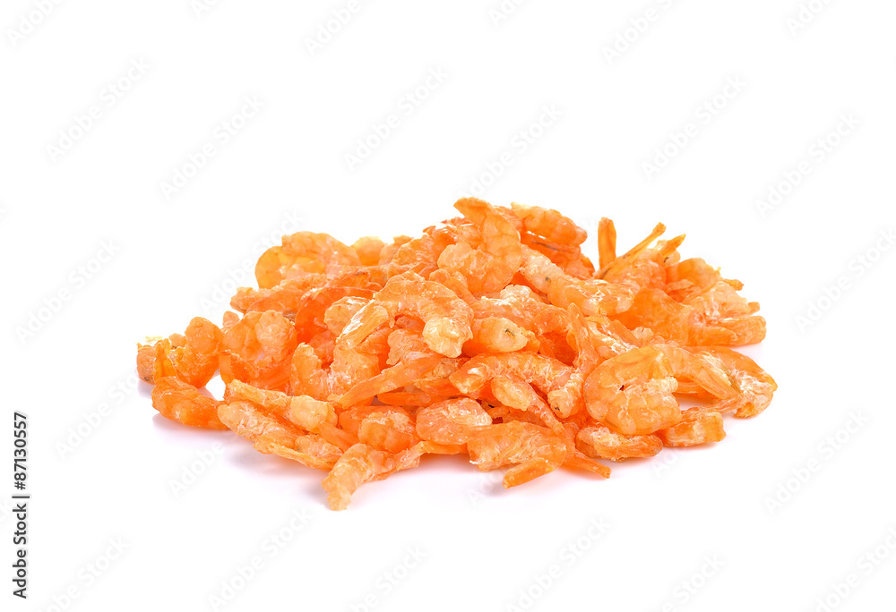 Dried shrimp on white background Dried shrimp on white background