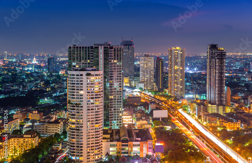 top view of Expressway Highway in Bangkok Thailand