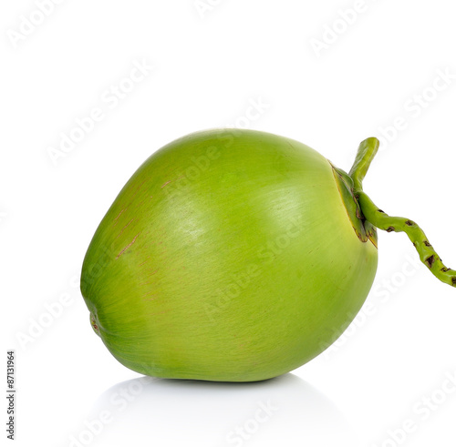 Green coconut isolated on white background