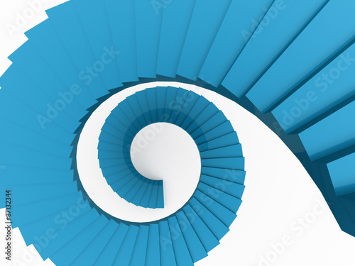 Blue spiral stairs concept rendered