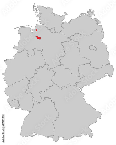 Bremen in Deutschland - Vektor