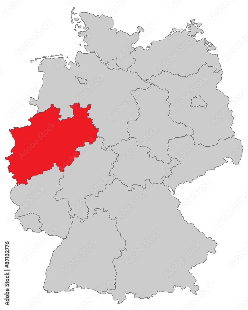 Nordrhein-Westfalen in Deutschland - Vektor
