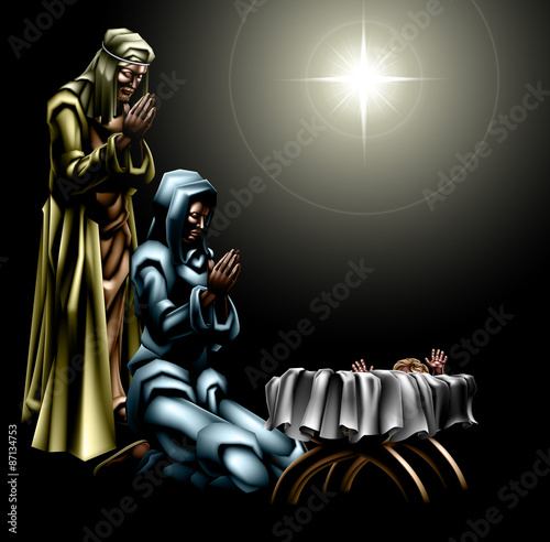 Christian Christmas Nativity Scene