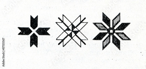 Latvian ornamental design - stars