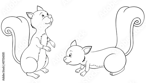 Ausmalbild Eichhörnchen 