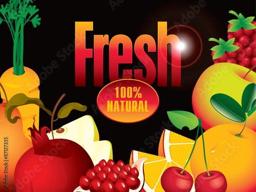 Fototapeta Naklejka Na Ścianę i Meble -  banner for juices and fresh fruit