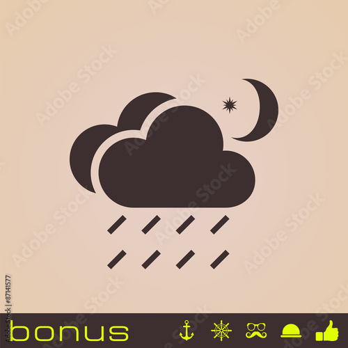 rain cloud moon meteo icon