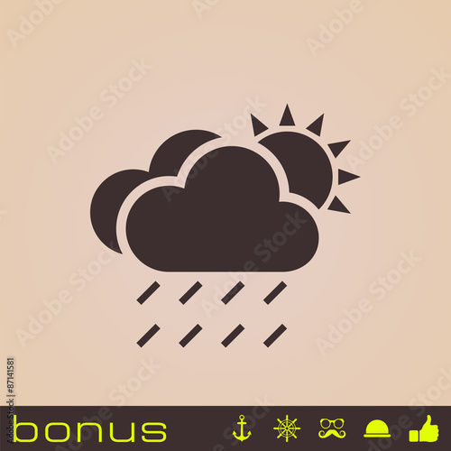 rain cloud sun meteo icon