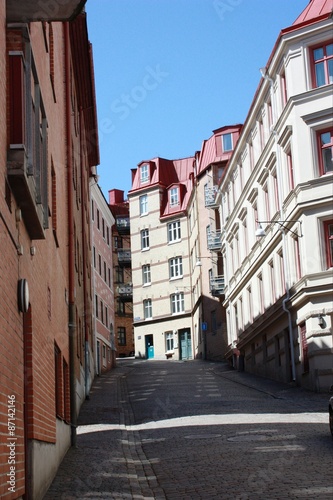 Fototapeta Naklejka Na Ścianę i Meble -  beautiful alleys in the Old Town of Gothenburg Sweden