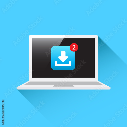 Laptop Download Notification Icon