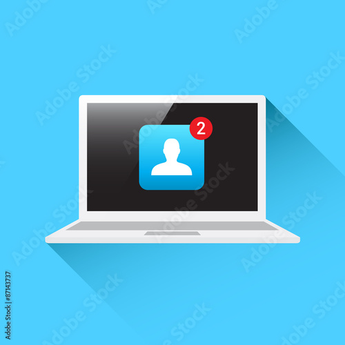 Laptop Social Notification Icon