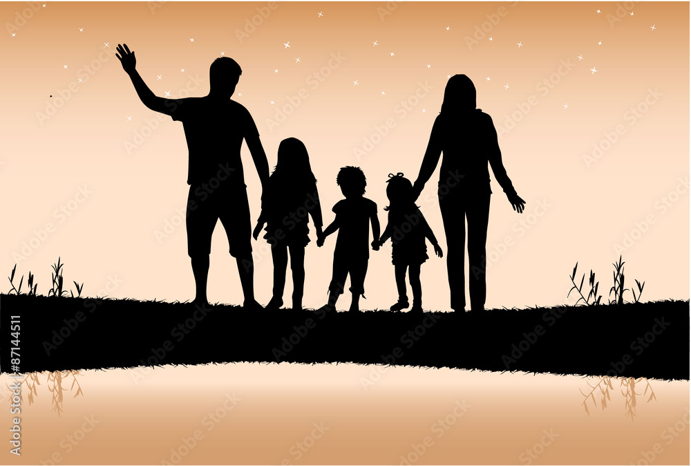 Fototapeta premium Family silhouettes