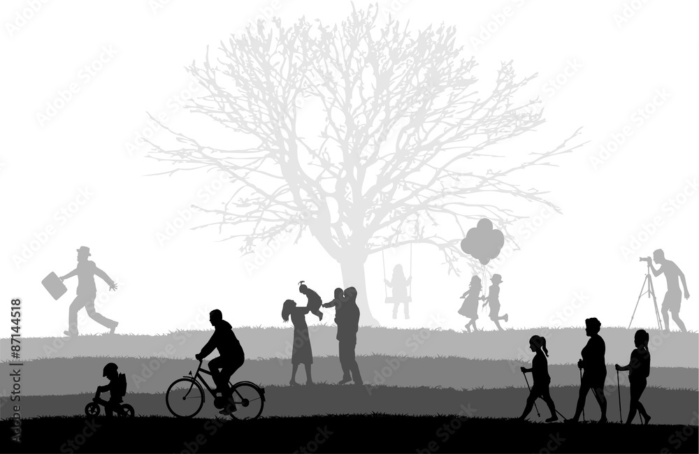 Silhouettes of people on the outside Silhouettes of people on the outside