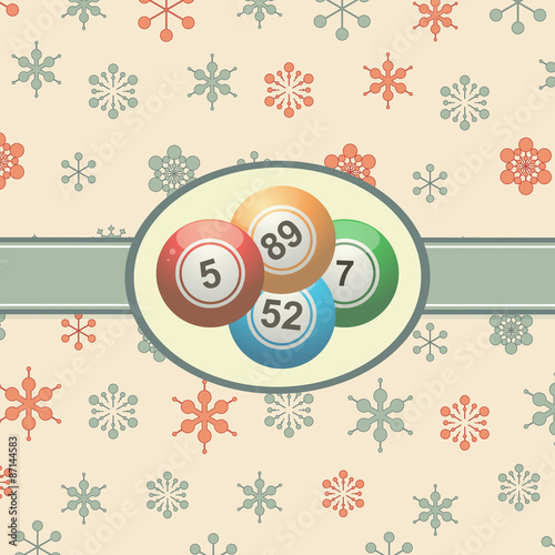 Vintage Christmas background with bingo balls