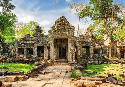 Entrance to Preah Khan temple in ancient Angkor, Cambodia photo