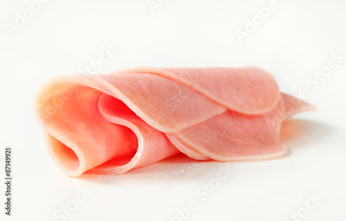 Rolled slices of ham