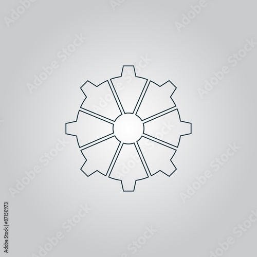 gear icon, vector illustration. Flat design style