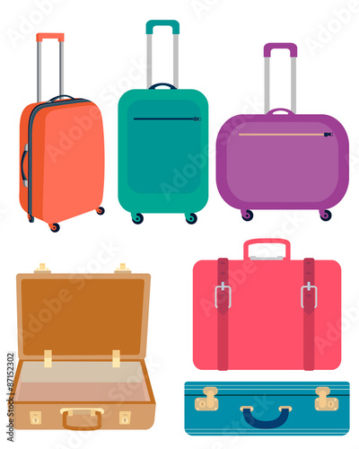 Set suitcases