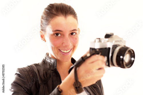 Frau mit Kamera