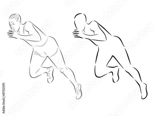 man sprint, vector illustration