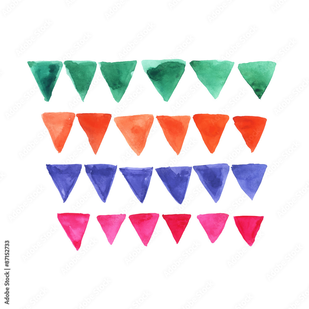 Fototapeta premium Set watercolor vector blobs, isolated on white background. 