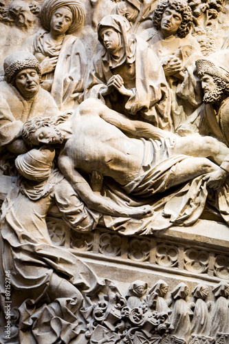 Death of Christ. Detail from a gravestone carving. © pxl.store