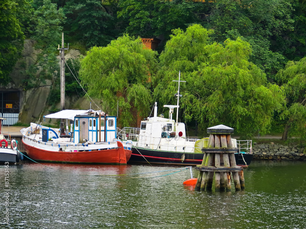 Fishing vessels at pier, Stockholm, Sweden Fishing vessels at pier, Stockholm, Sweden