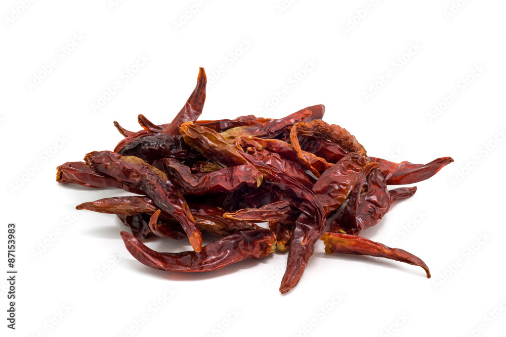 Fototapeta premium Dried chili isolated on white background