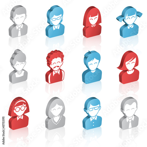 Vector Cartoon 3D Avatars Concept