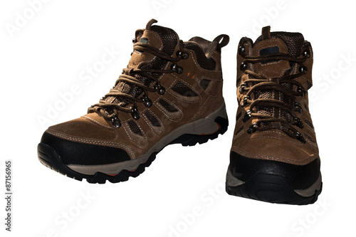 Trekking Shoes isolated on the white with clipping path