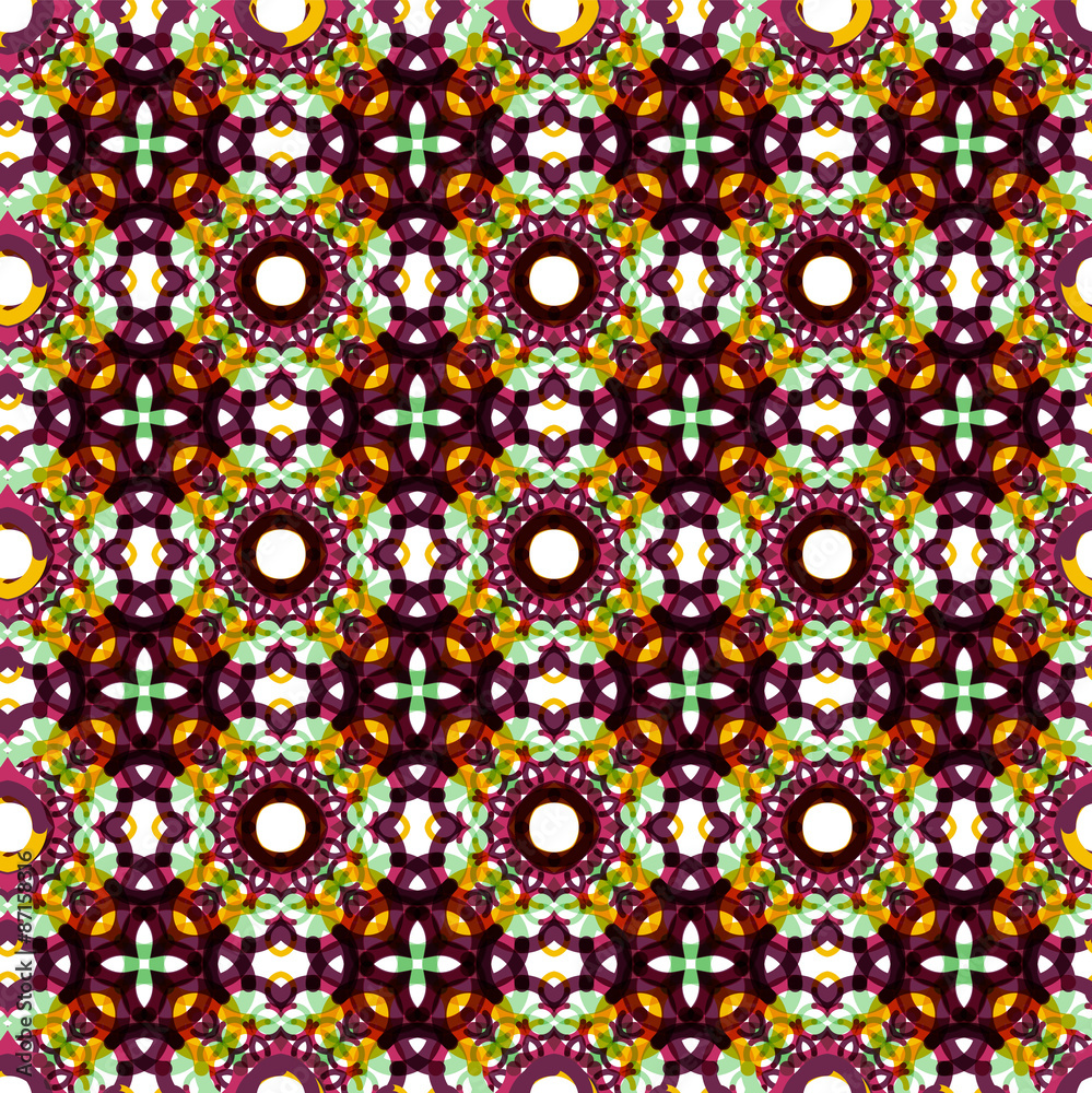 Seamless vector geometric abstract pattern. Creative round