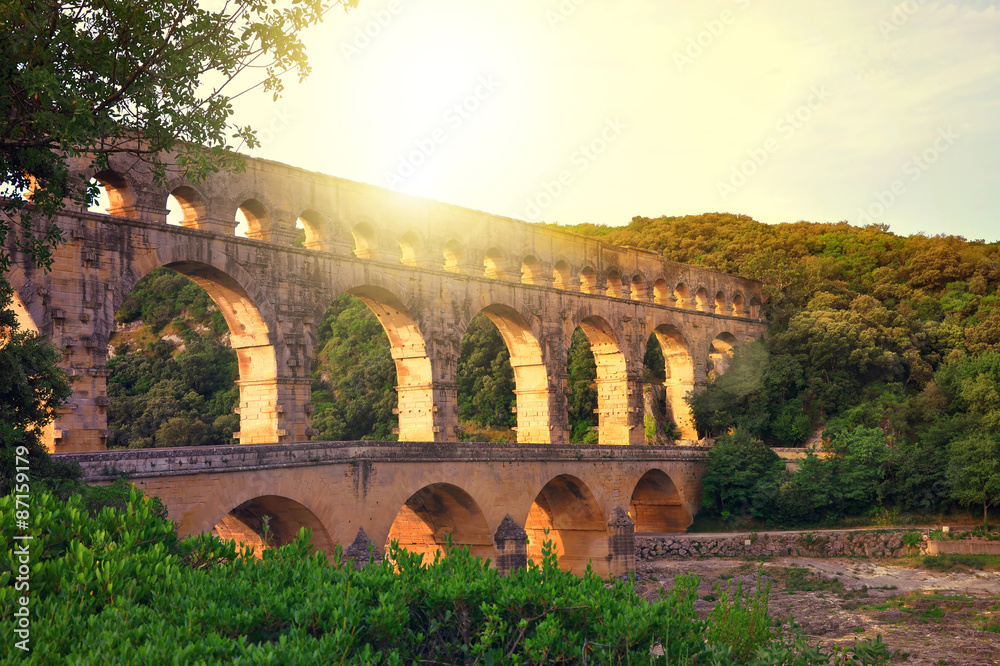 Obraz premium Pont du Gard, Nimes, Provence, France