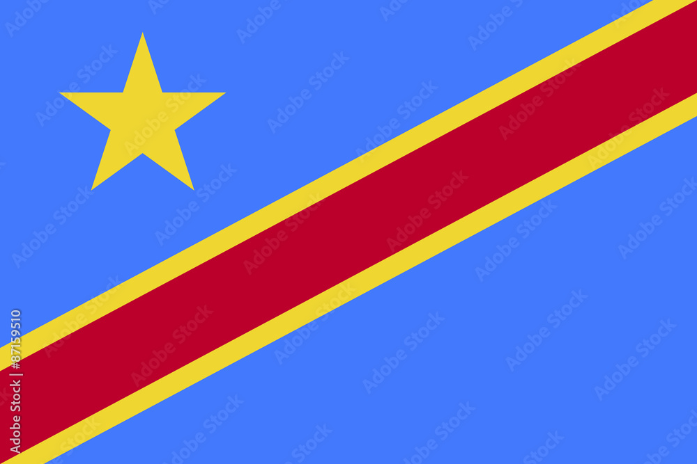 Naklejka premium Flag of Democratic Republic of the Congo vector