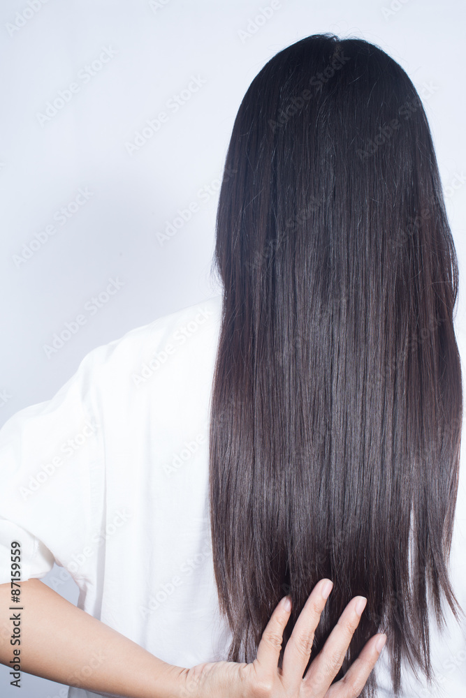 Asian woman hair.Healthy hair care. Asian woman hair.Healthy hair care.