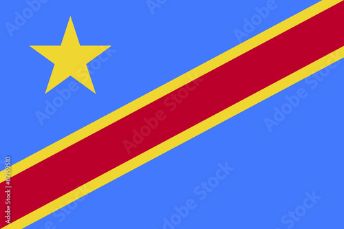 Flag of Democratic Republic of the Congo vector photo