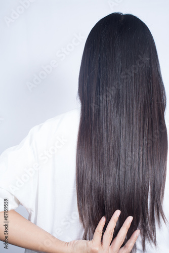 Asian woman hair.Healthy hair care.