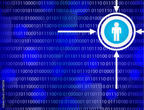 Binary code on blue background